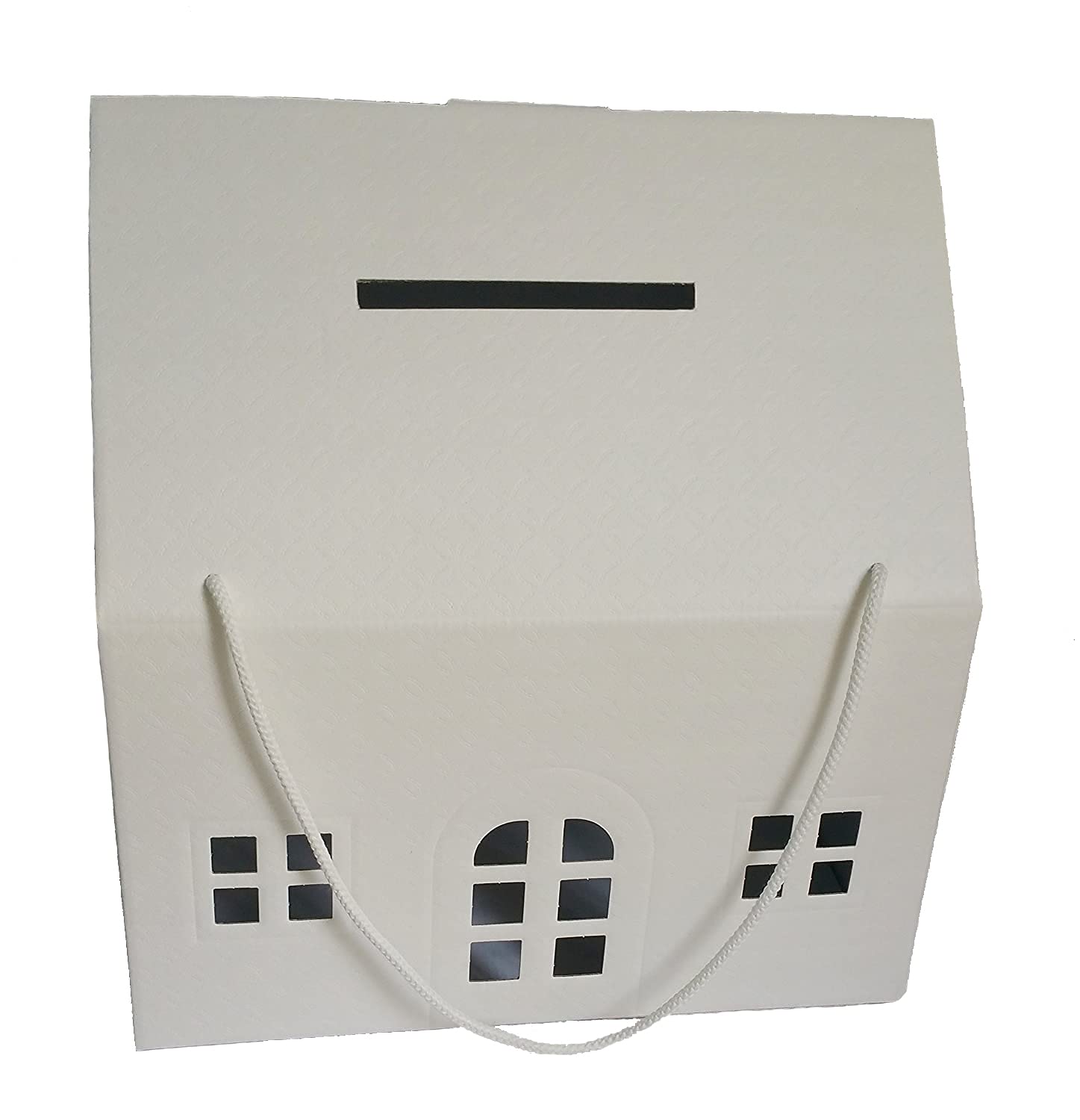 Scatola Porta Buste Matrimonio Nozze CASETTA Bianca 33X25X35 CM con Foro X Buste