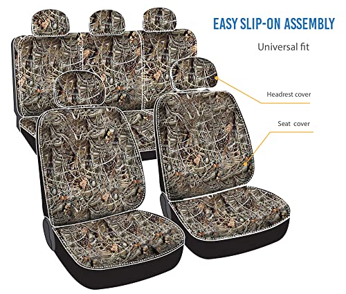 CarsCover Real Full Camo Seat Covers for Auto Truck Car SUV Woman Style Seat Cover (9pc Full Camo Low Back)