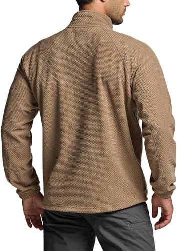 Image of CQR Men's Full-Zip Tactical Jacket, Soft Warm Military Winter Fleece Jackets, Outdoor Coats with Zipper Pockets