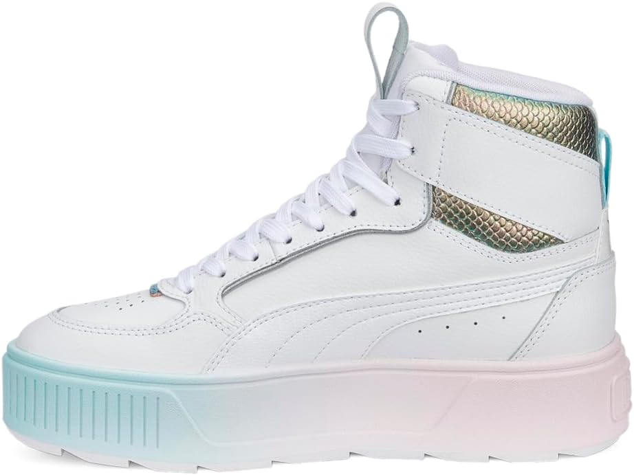PUMA Womens Karmen Rebelle Mid Exotics Gradient Metallic Platform Sneakers Shoes Casual - White