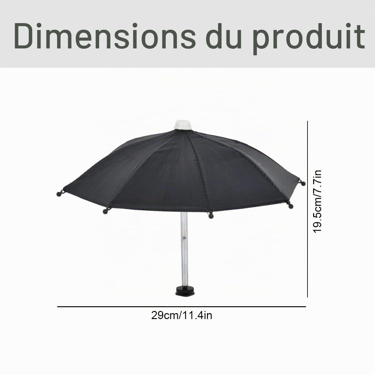 Hot Shoe Parapluie Protection Pluie - Housse Imperméable Universelle Couverture Solaire Contre Accessoires Diamètre 29cm pour Appareils Photo Reflex DSLR L'objectif, Noir,1 Pcs