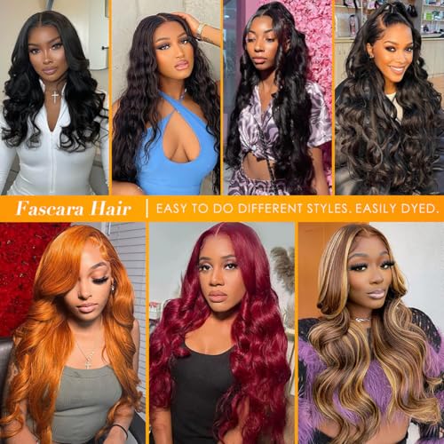 Fascara 13X4 Body Wave Lace Front Wigs Human Hair Pre Plucked 180% Density Hd Transparent Lace Frontal Wigs Human Hair thumb #6