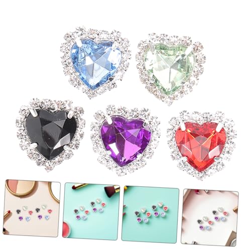 Gemas de corazón con base metálica estable para decoración duradera de calzado 8