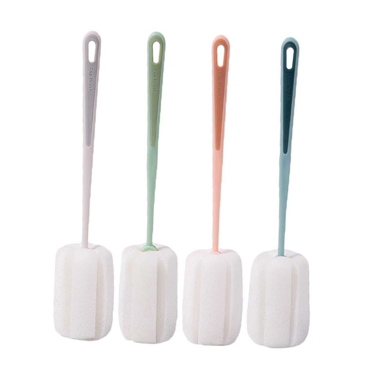 SUPVOX 4pcs Long Handle Sponge Bottle Cleaning Brush Versatile Cup Washer for Wine Milk Water Bottles Sponge Material Lightweight Portable Multi Use Cleaning Tools