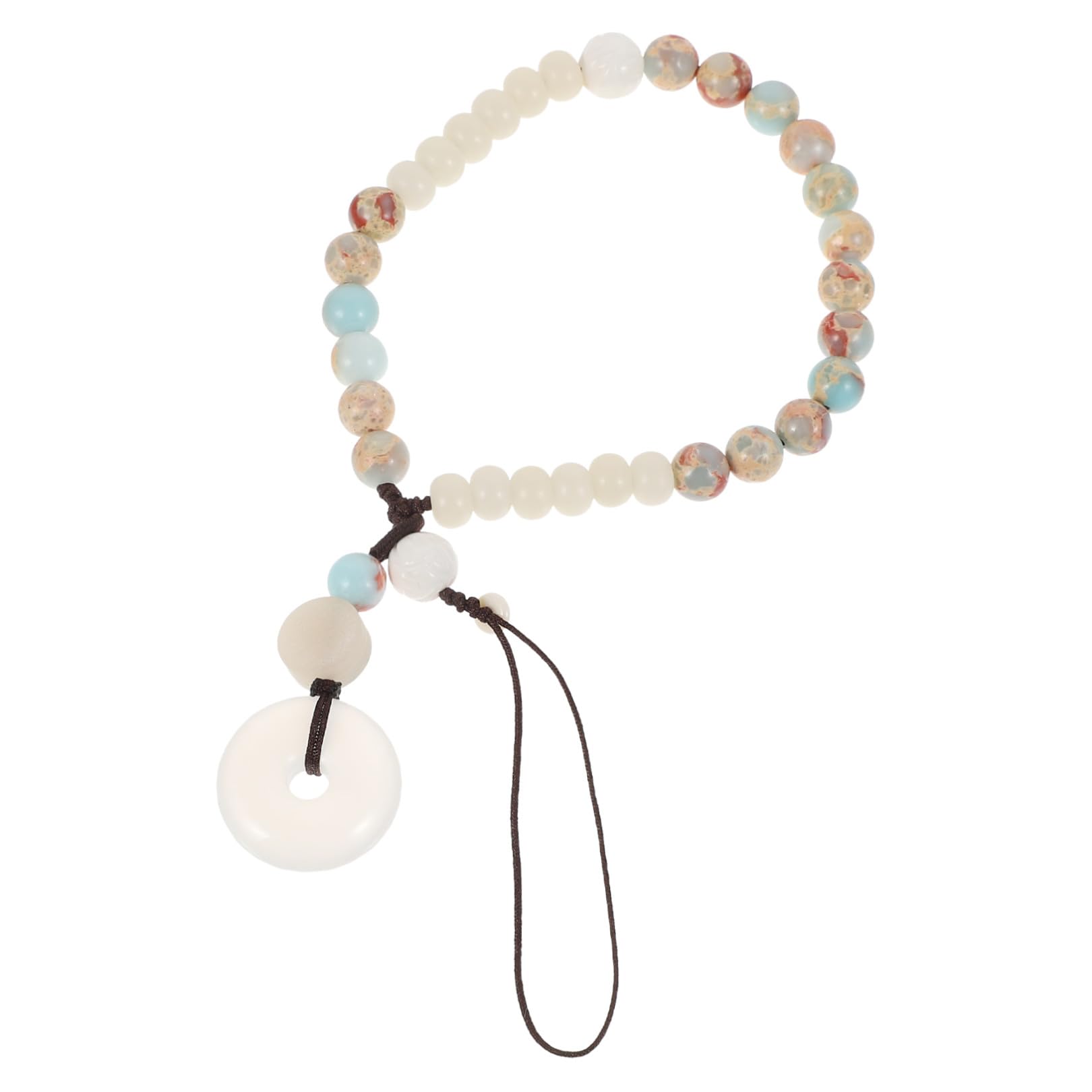 HOMSFOU Cadena De Teléfono Móvil Cordón Pulsera Correa Teléfono Pulsera Encanto Encantos Del Teléfono Muñeca Retro Cuerda Para Teléfono Llavero Con Cuentas Teléfono Colgante De