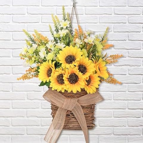 Dolicer 15.7 Inch Sunflower Wreath Cover