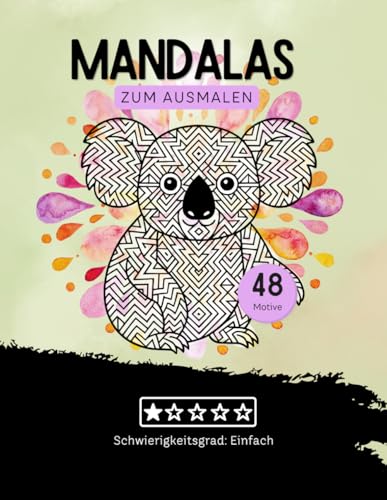 Tierische Mandalas ? Das Ausmalbuch mit Tieren: 35 wunderschoene einfache Tier-Mandalas zum Ausmalen | Mandala Malbuch fuer Kind