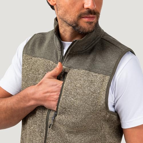 Free Country Men’s Fleece Vest Warm Lightweight Sleeveless Jacket with Zipper Pockets Outdoor Casual & Workwear – Block4