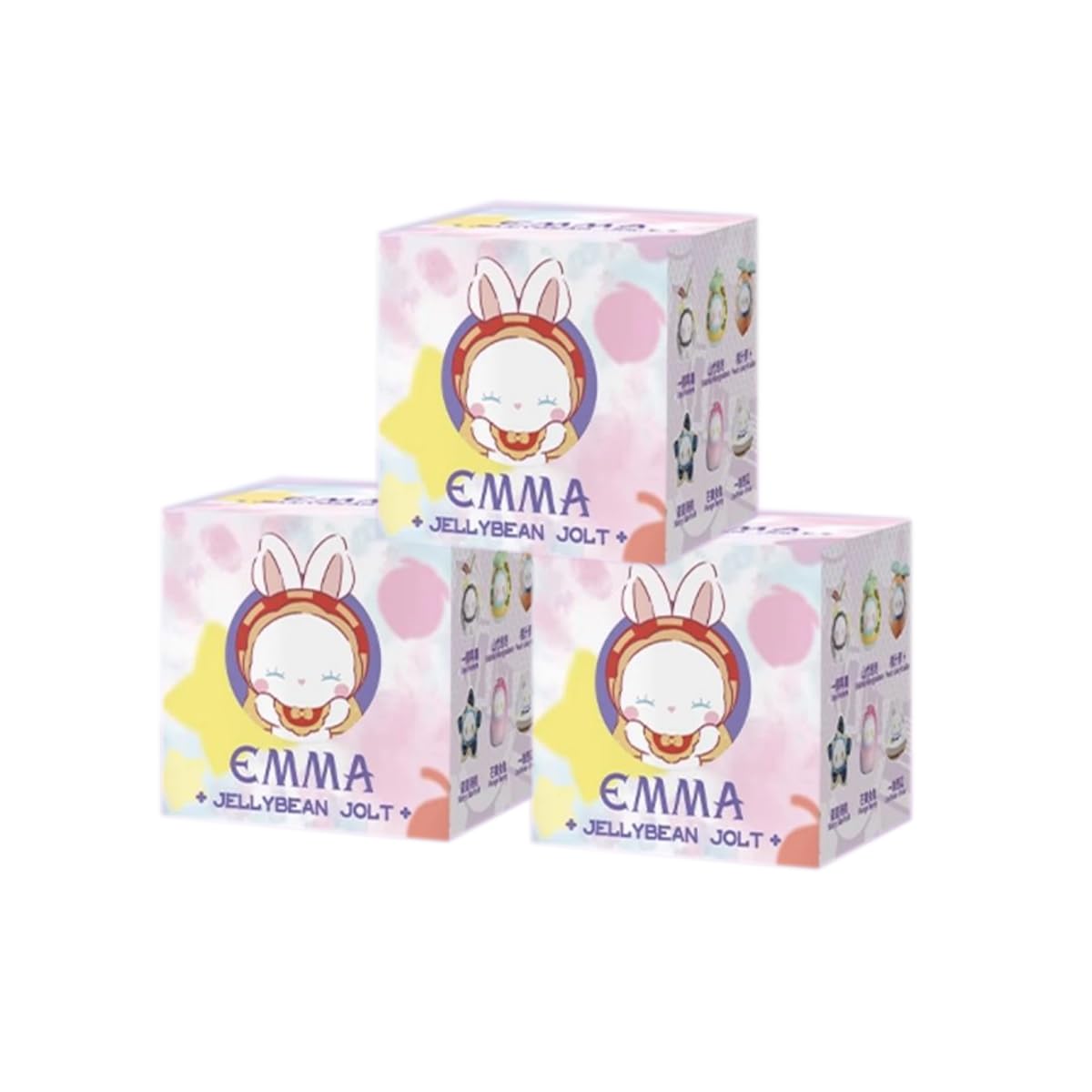 EMMA Jellybean Jolt Series Blind Box Action Figures Mystery Box Cute Random Toys Birthday Collectible Toy for Desktop Ornaments,3 PCS