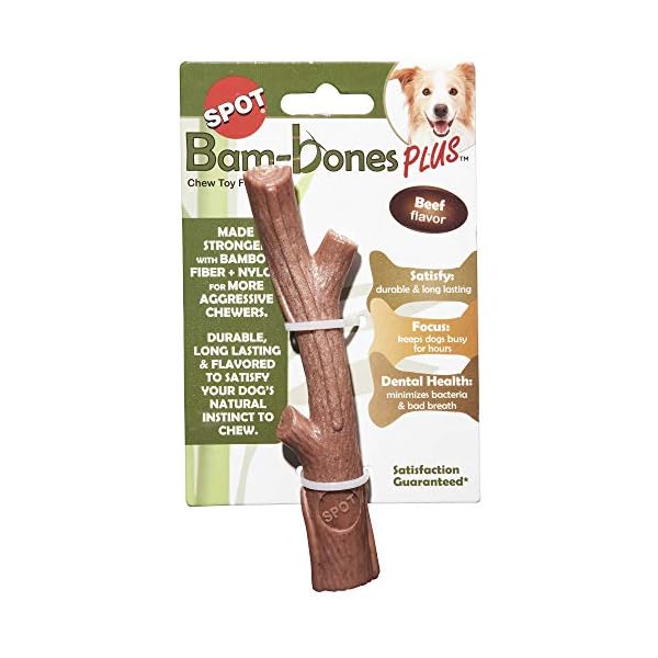 SPOT by Ethical Products- Bambone Bamboo Stick Durable Dog Chew Toy for Aggressive Chewers – Great Toy for Puppies and Puppy Teething – A Non Splintering Alternative to Real Wood – Large