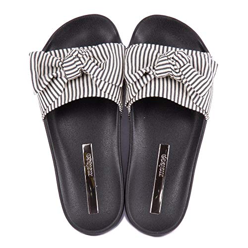 Chinelo Moleca Slide Laço Listrado Feminino 5414104