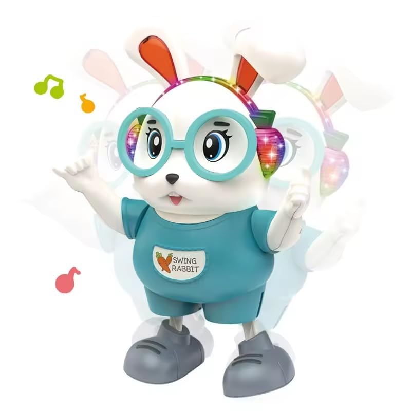 PLUSPOINT Dancing Rabbit Toy for Kids with Flash Lights and Music Toy Singing Dancing Safe Lovely Parent-Child Interaction Entertainment-Free Music Lighting Preschool Toy Bunny Kids Gift (B0D7ZTJWD7) Amazon Price History, Amazon Price Tracker