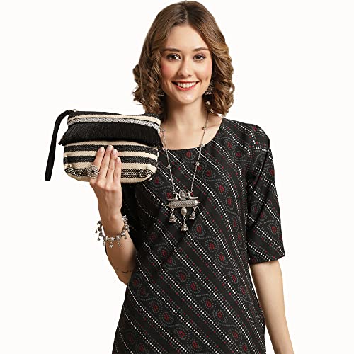 Image of Pinkmint Women's Crepe Floral Regular Kurta
