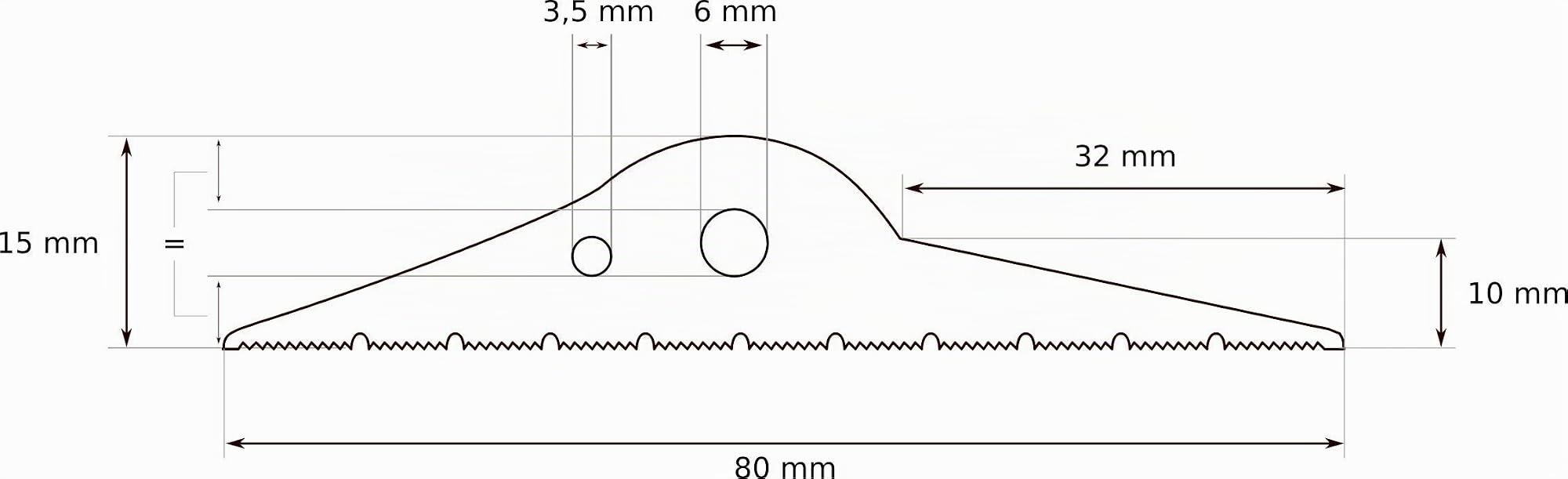 DQ-PP GARAGENTOR DICHTUNG – 2,5m – 15mm x 80mm – schwarz – Bodenabdichtung aus EPDM – Gummidichtung – Garagendichtung – Gummischwelle – Türschwellendichtung Bodenplatte