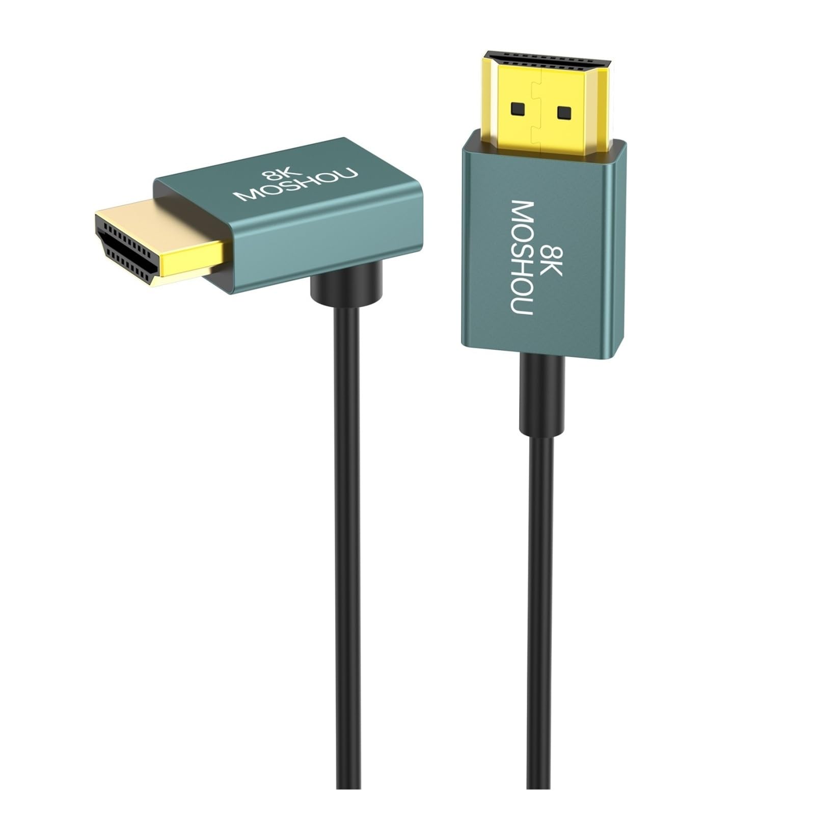 Câble HDMI 2.1 À Angle Vers Le Bas De 90 Degrés 8K @ 60 Hz 4K @ 120 Hz, Cordon Flexible Haute Vitesse Fin, 48 Gbit/s, EARC HDR, Conçu for La TV HD(90D Down Angle-1m (3.28 ft))
