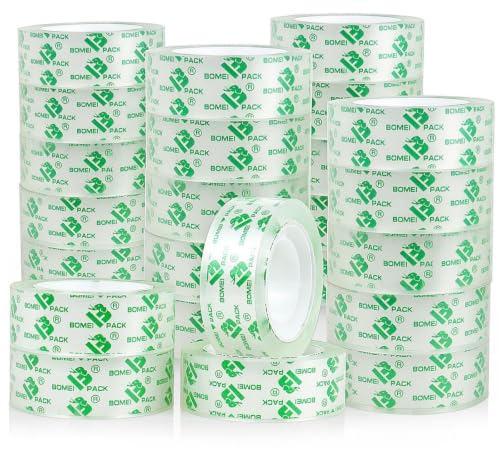 Image of BOMEI PACK Crystal Clear Transparent Tape Refills Rolls for Dispenser, 24 Rolls Value Pack, 3 /4 in x 1000 in,1 inch Core, Gift Wrapping Tape for Office, School and Home