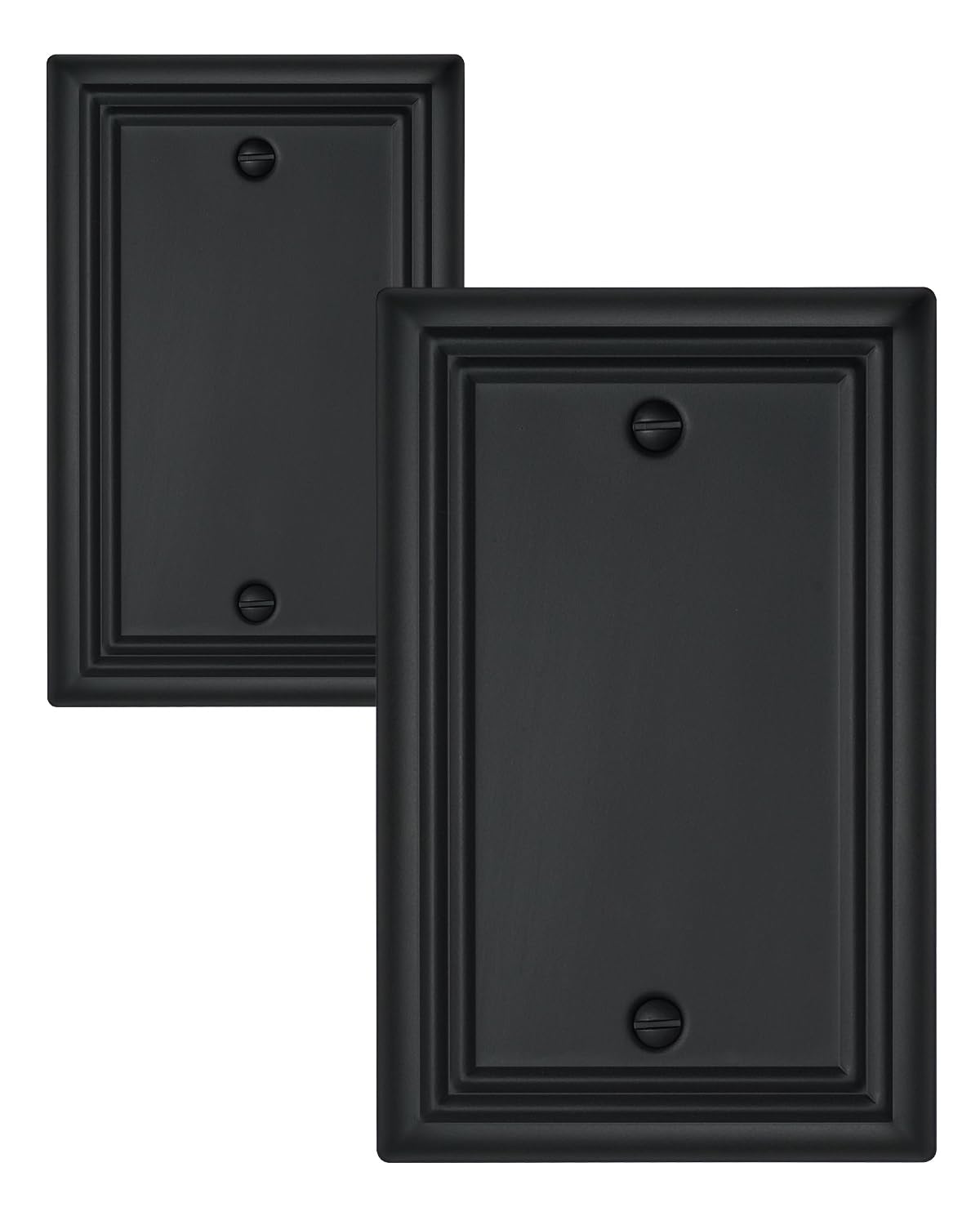 2-Pack Black Blank Wall Plates, No Device Blank Outlet Covers, Metal Electrical Covers for Unused Outlets/Switches, 3.15''*4.88'', Midsize-image-36