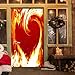 QHOXAI 3D Türaufkleber Türtapete Selbstklebend Türposter Herz Der Roten Flamme Türfolie Poster Tapete Fototapete wasserdichte Tapete Vinyl Tür Aufkleber Schlafzimmer Küche Und Bad 85X205Cm