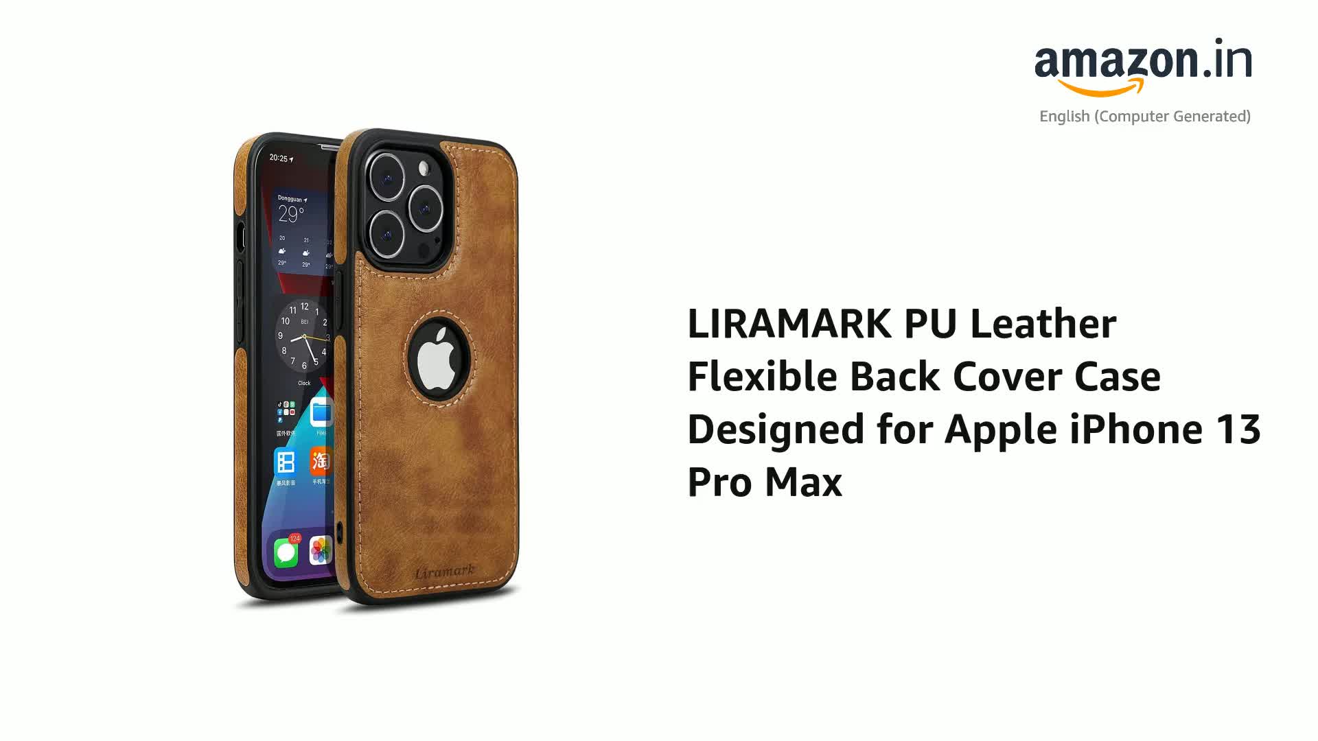 LIRAMARK PU Leather Flexible Back Cover Case Designed for Apple