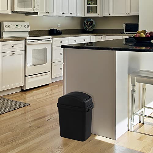 Caneca de basura rectangular 7 L negra, pack de 4 miniatura 7