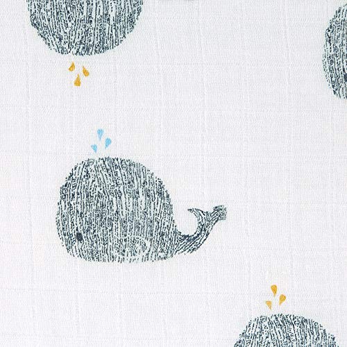 LÄSSIG Baby Mulltuch Spucktuch Puckdecke 3er Set Baumwolle 80 x 80 cm/ Heavenly soft Swaddle L Little Water Whale