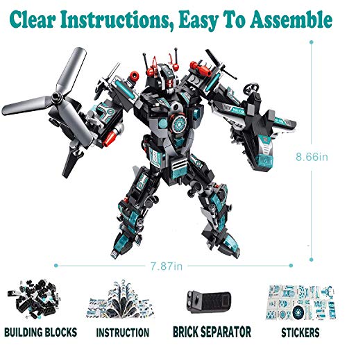 Moontoy 577Pcs Stem Robot Building Toys Set 25-In-1 Engineering Kit Building Blocks Bricks Construction Vehicles Educational Christmas Birthday Gifts For Kids Boys Girls 5 6 7 8 9 10 11 12+ Year Old #TOP5