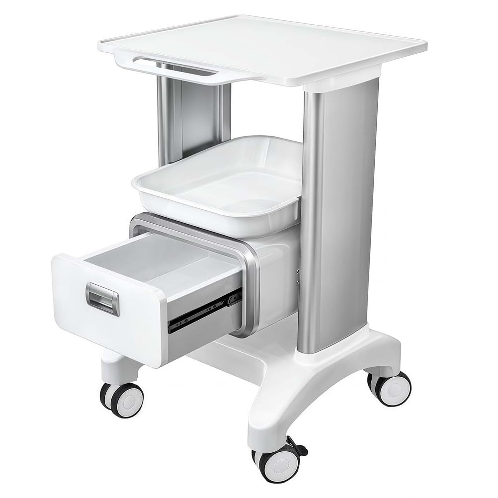 Carrito médico, carrito utilitario rodante con cajones y ruedas silenciosas para clínicas, oficinas dentales y salones de belleza