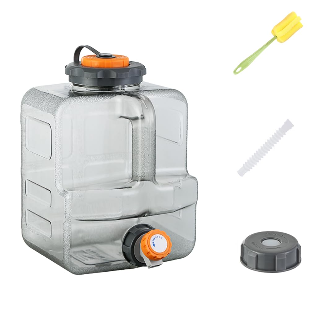 KOBONA 8L /12L /15L Water Container with Tap PC7 Water Storage Bucket No Leakage Portable Emergency Water Tank Water Jug for Camping Outdoor Hiking