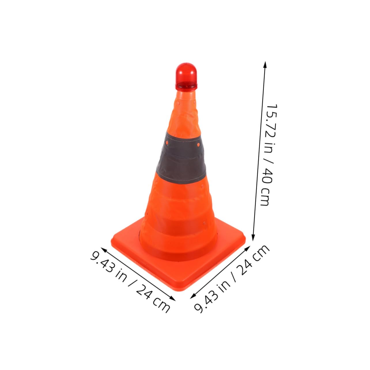 SEWACC Lot De 2 Cônes De d'urgence Pliables 45 Cm avec Éclairage LED, Colliers Réfléchissants Orange, Matériaux Solide Imperméables, Cônes De Sécurité Routière pour Chantier Et Stationnement