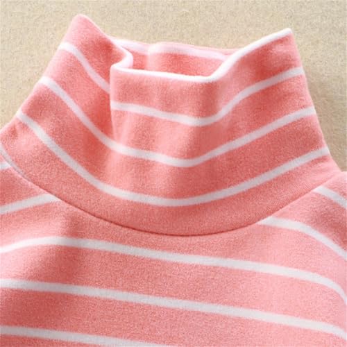 Boys Girls Turtleneck Thermal Underwear Shirts Stripped Fall Winter Long Sleeve Soft Warm Pullover Sweatshirts4