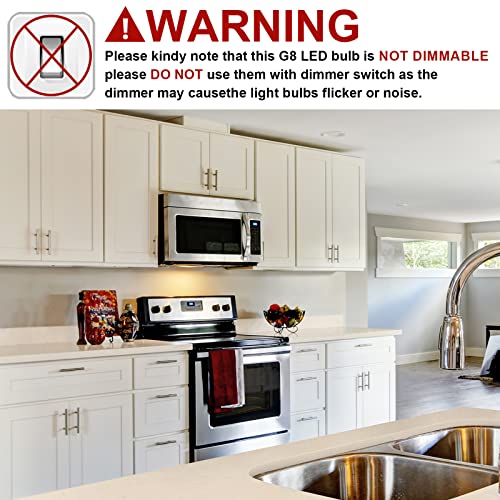 Image of G8 LED Bulb 3W WB25X10019 Microwave Light Bulbs 20W Halogen Bulb Replacement for GE Microwave Oven T4 Bi-Pin Base 120V Warm White 3000K, 2-Pack