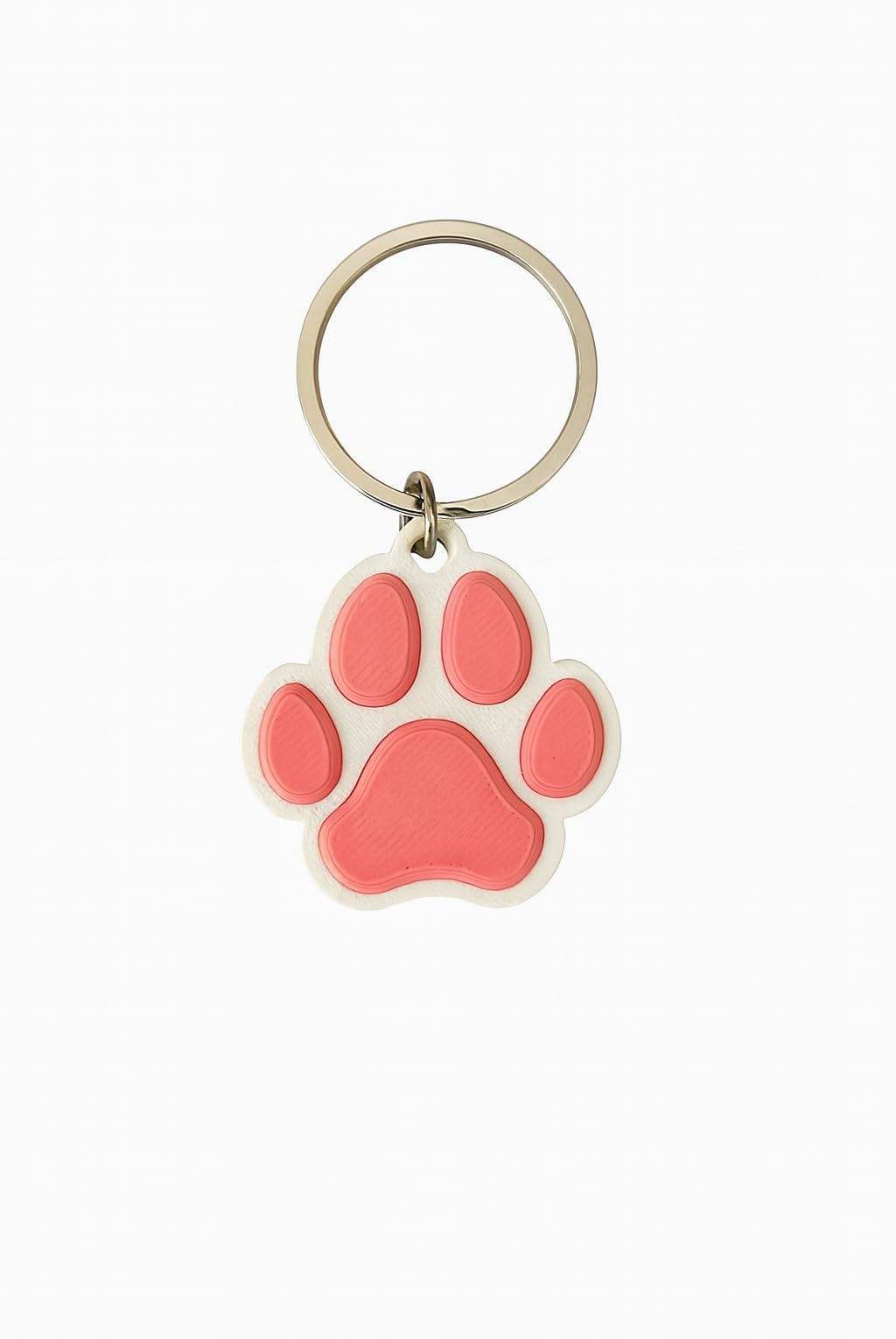 Pet ID Tag with QR Code, Paw Shape, Pink Keychain, Dog Cat Identification Accessory, Lost and Found Tag, Pack of 2
