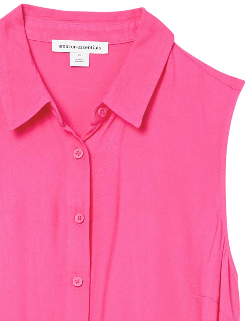 Amazon Essentials Abito Chemisier Senza Maniche in Tessuto dalla vestibilità Comoda Donna
