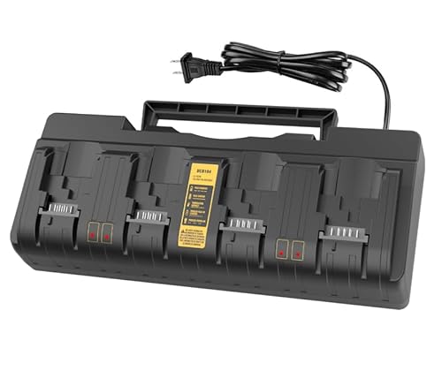 4-Port Battery Charger Station Replace for Dewalt DCB104 DCB120 DCB127 DCB112 DCB115 DCB118 DCB107 DCB105 DCB102, Compatible with Dewalt 12V 20V Max Lithium Battery DCB205 DCB206 DCB207 DCB606 DCB127