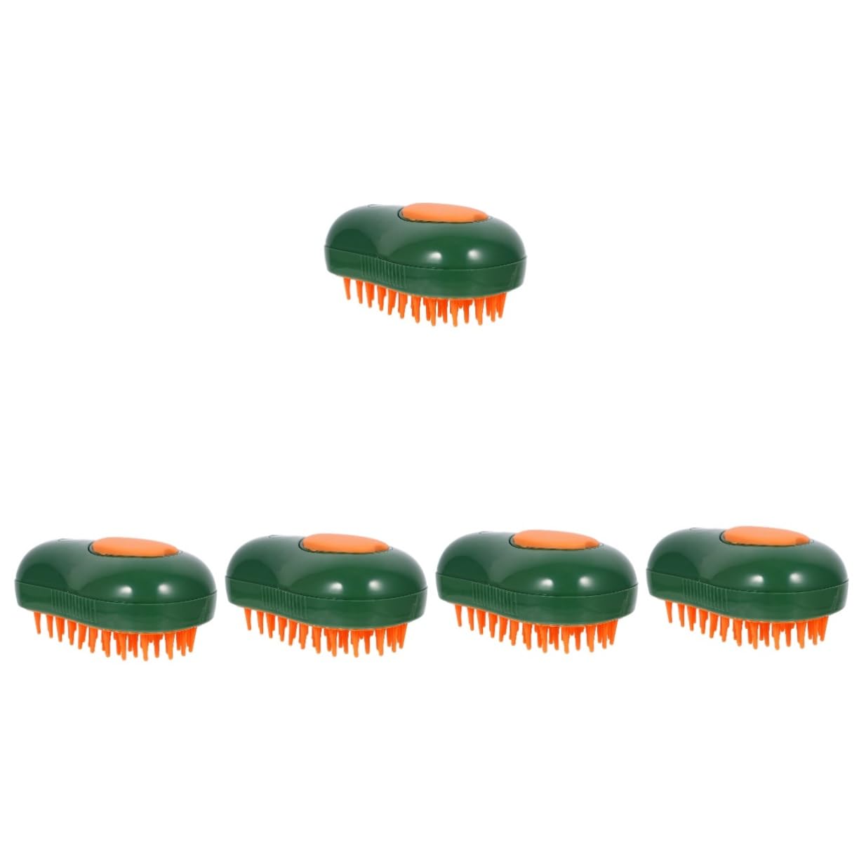 Sosoport 5pièces Brosse à Poils De Chat Et Chien Avec Vapeur Brosse De Bain Auto-nettoyante Et Massante Pour Animaux De Compagnie Couleur Verte