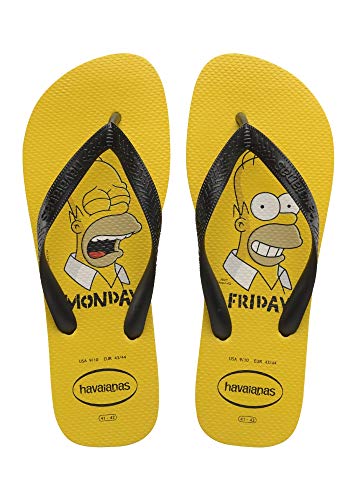 Chinelo Simpsons, Havaianas, Adulto Unissex, Amarelo Ouro, 43/44