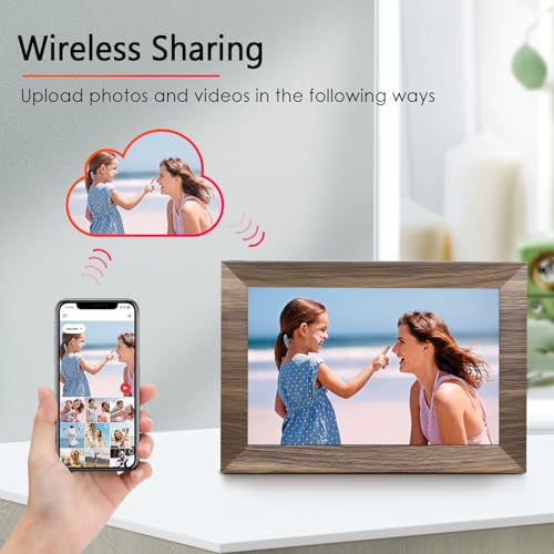 Image of Canupdog WiFi Digital Picture Frame 10.1 Inch, IPS Touch Screen Smart Cloud Digital Photo Frame with 16GB Storage, Wall Mountable, Auto-Rotate, Share Photos from Anywhere Via App