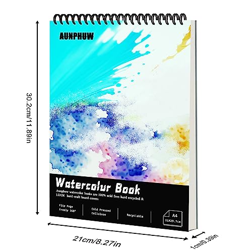Aunphuw A4 Watercolor Paper, 240g Watercolour Sketch Drawing Pad - Image 2