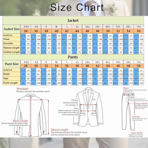 Men's Suit Slim Fit 3 Piece Solid Suit for Men One Button Tuxedo Casual Formal Wedding Blazer Jacket Pants Set2