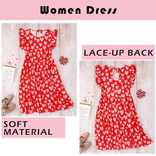 CM C&M WODRO Mommy and Me Dresses Valentines Day Dress Girl Women Sleeveless Leopard Heart Print Mom Daughter Matching Outfit3