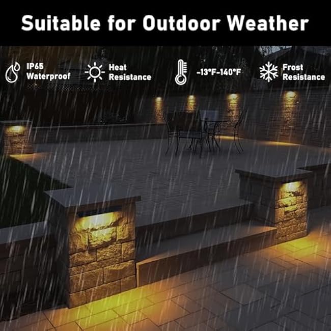 Kaqur 8 Pack 7 Inch Retaining Wall Lights, 5W LED Hardscape Lighting 12V AC/DC Low Voltage IP65 Waterproof, 2700K Soft White Outdoor Landscape Lights for Patio Wall Stairs