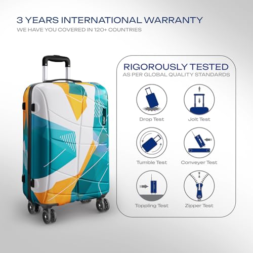 Image of Safari Luma Neo 8 Wheels 77cm Large Size Trolley Bag, Hard Case Printed Polycarbonate, 360 Degree Wheeling Checkin Luggage for Men & Women, Suitcase for Travel, Trolley Bags for Travel, Multicolour