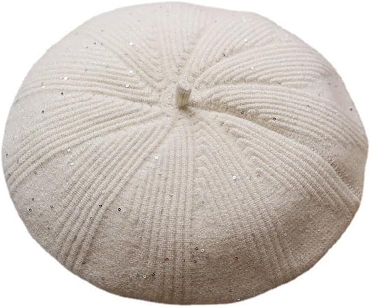 Beret Women's Autumn and Winter Wool Cap Padded Knitted Hat Wholesale Solid Color Ladies