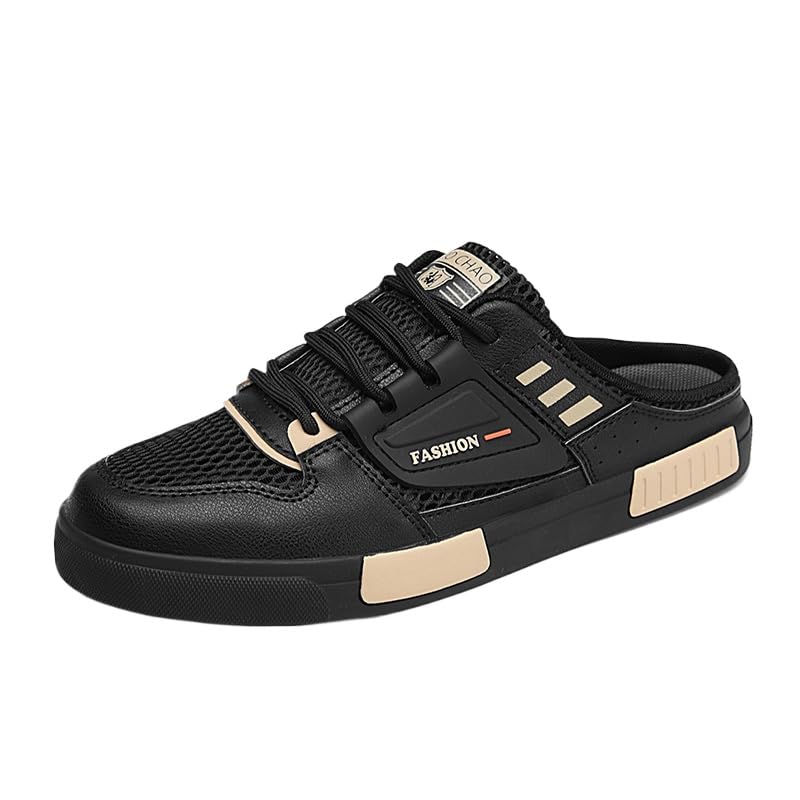 Mens Stylish Streetwear Hollow Out Mule Slippers - Comfortable Non-Slip Rubber Sole, Ventilated Breathable Design for Casual Ease - Ideal Footwear for Trendsetters