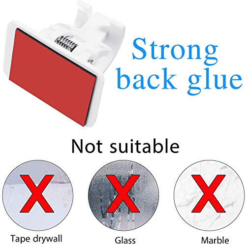 2 Pezzi Asta di Tensione Regolabile Asta per Tende a Molla Allungabile con 4 Gancio Autoadesivo per Armadio Guardaroba Libreria Piccola Finestra Bianco, Lunghezza da 15,7 a 27,5 Pollici - Image 5