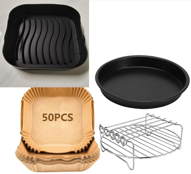 Accesorio para freidora de aire caliente, 20,5 cm, accesorio para airfryer compatible con Philips Airfryer XL 6,2 L, COSORI 5,5 L, 4,7 L, 6 L, 6,2 L, Cecotec 6 L, molde de silicona para airfryer