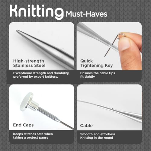 Image of KnitPro Stelo Midi Special Interchangeable Needle Set 4 inch (10cm) | 7 US Sizes (2.5 to 8)