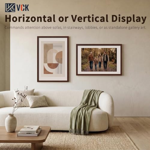 Image of VCK 24x36 Frame 5 Pack, Brown Exclusive Wood, 20x30 Mat, for Picture