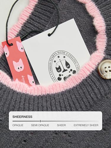 CIDER Cardigan Sweaters for Women Trendy Cute Sweaters Long Sleeve Crew Neck Heart Print Cardigans Spring Fall Outfits4