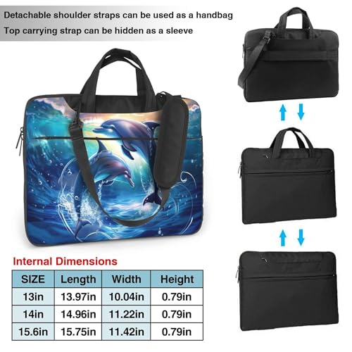 Maletín para laptop con diseño de delfines marinos miniatura 3